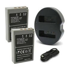 Replacement for Olympus PEN E-P1 Battery 2-Pack, 2000mAh and Dual Charger