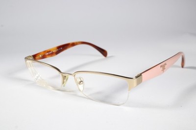 Prada Eyeglasses VPR 53P Womens Gold EAG-1O1 Semi-Rimless Metal - Main Image