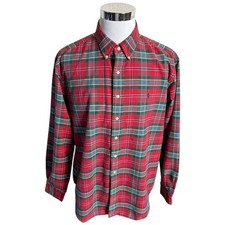 Vintage Ralph Lauren Tartan Plaid Button Down Shirt Men  s 2XL XXL Red