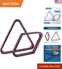 Stylish 8-Ball Triangle 9-Ball Diamond Pool Racks in Mahogany Finish