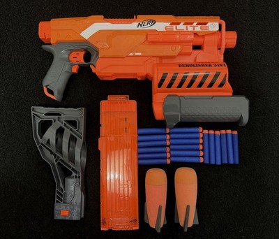 HASBRO NERF N-STRIKE Elite Demolisher 2 IN 1 Motorized Blasting Dart+ Missles