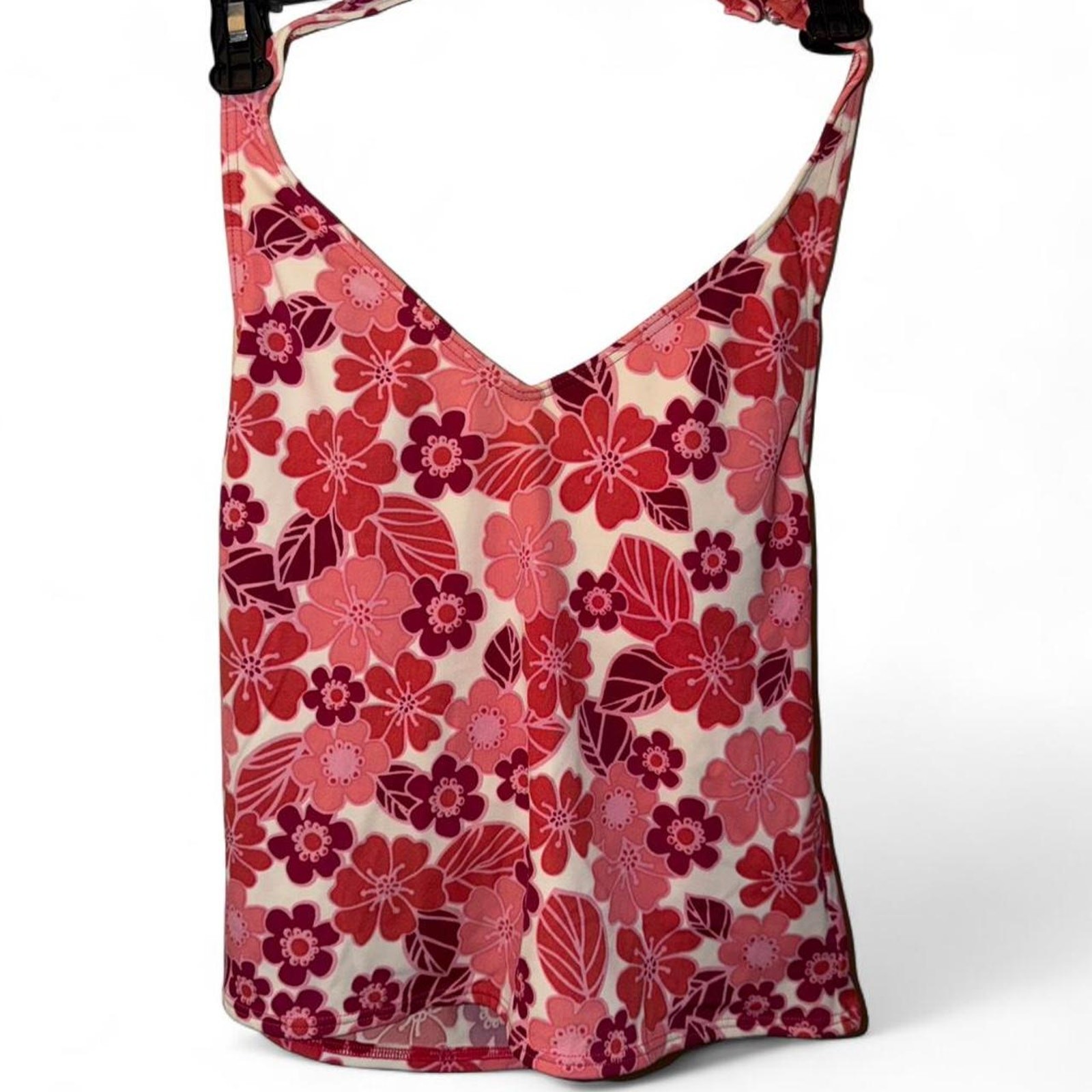 Vintage LL bean floral halter tankini top size 12