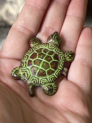 Mini Gusseisen Schildkröte Figur Briefbeschwerer #153