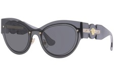 Versace 2234 1002/87 Sunglasses Transparent Dark Grey-Gold Medusa Logo/Dark Grey