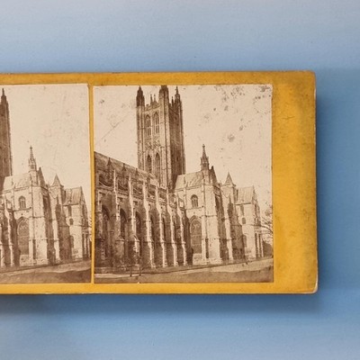 Canterbury Stereoview um 1870 Echtfoto Kent Kathedrale Südansicht