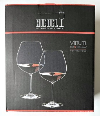 New Riedel Vinum Pinot Noir Burgundy Red Crystal Wine Glasses Set of 2 #6416/07