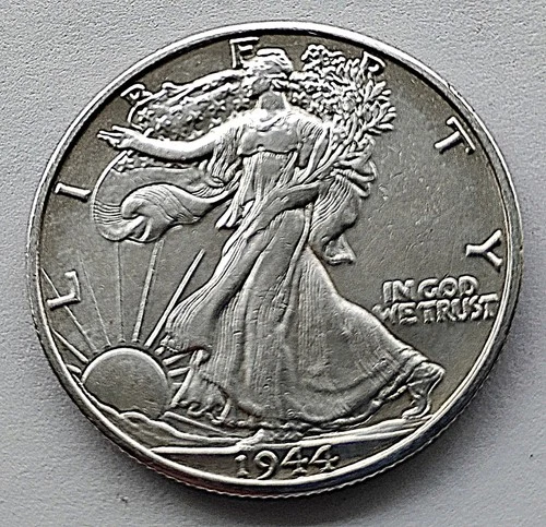 🧿1944 WALKING LIBERTY HALF DOLLAR .....AU / BU DETAILS.....WOW!🧿
