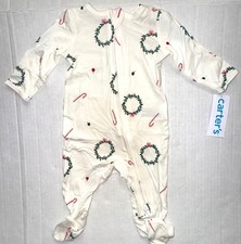 CARTERS lightweight sleeper cream CHRISTMAS motif size 3 months