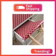 Shinlendid Shelf and Drawer Liner for Kitchen Cabinets Non-Adhesive, Strong Grip