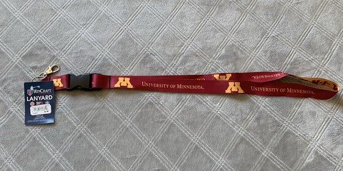NCAA University of Minnesota Gold and Red Lanyard with Clip