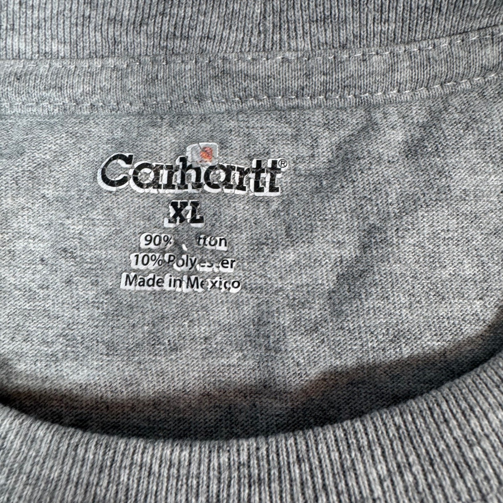 Vintage Carhartt Men XL Workwear Logo T-Shirt Gray Pocket Cotton Thick Utility thumbnail 5