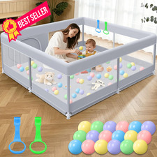 XVISHX Baby Playpen 50 x 50 Inch Play Pen Playards, 50 50 Inch, Grey