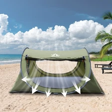 2 Second Pop Up Tent for 1 Person Camping Hiking 4 Season Waterproof Tunnel Tent