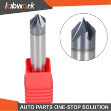 2Pc Double End 3/8" 4 Flute 2-1/2" 90 Degree Overall Length Carbide Chamfer Mill