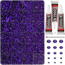 33000Pcs Purple Rhinestones for Bedazzling, Bedazzler Kit with Flatback Craft...