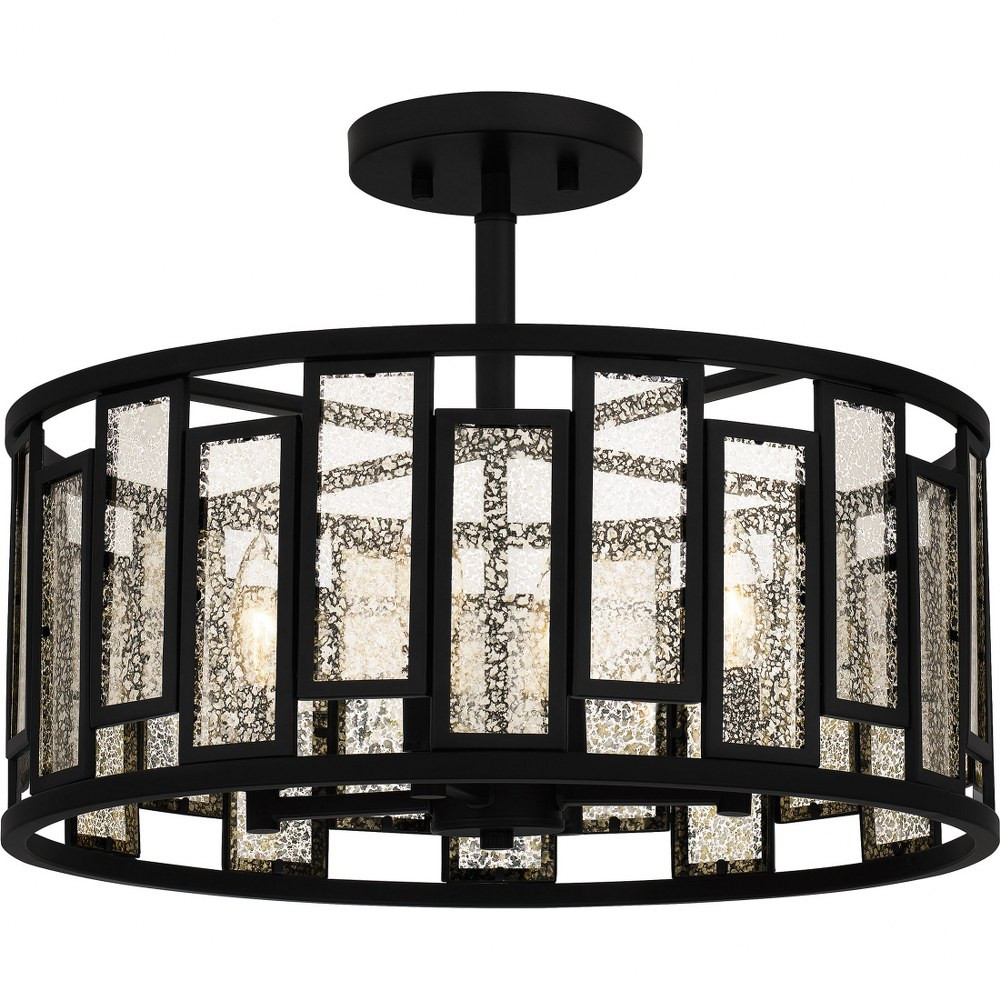 Quoizel Bankston 4-Light Transitional Semi-Flush Mount in Matte Black