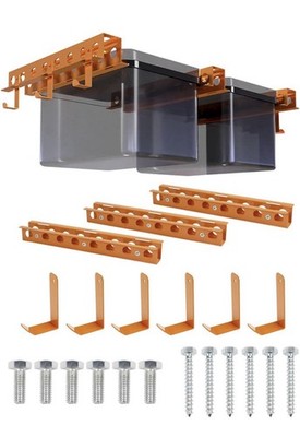 Heavy Duty Overhead Tote Storage Rails Adjustable Garage Bin Rack System 2 Pack