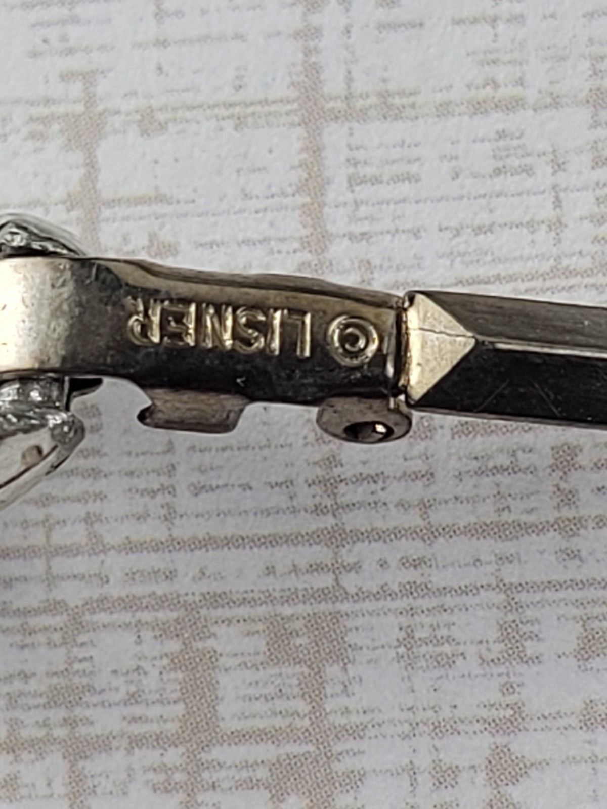 Signed Lisner Silver Tone Blue Rhinestone Bracele… - image 8