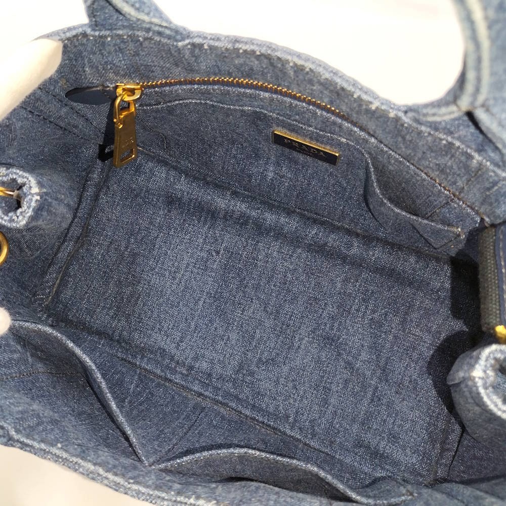 PRADA 2WAY Tote Bag Canapa Denim Gray 1BG439 from japan thumbnail 10