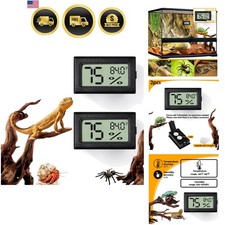 Reptile Thermometer Humidity Gauge Digital Timer for Gecko Gecko Turtle