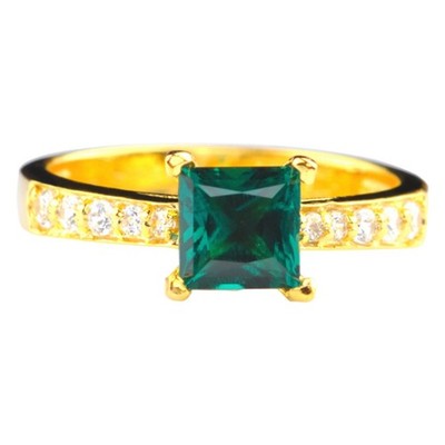 1.70Cts. Natural Emerald IGI Certified Diamond Ring In 14KT Gold - Tariffs Free