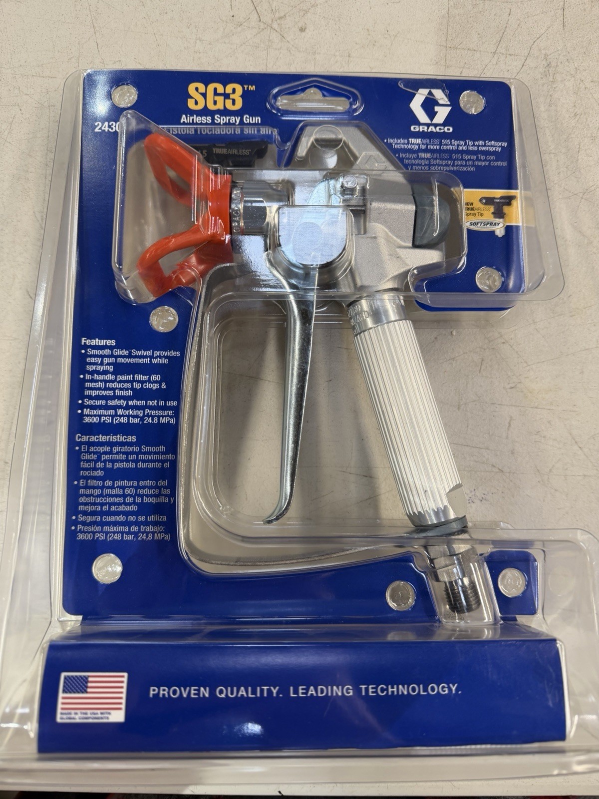Graco SG3 Airless Spray Gun 3600 psi 515 Tip Smooth Glide Sw