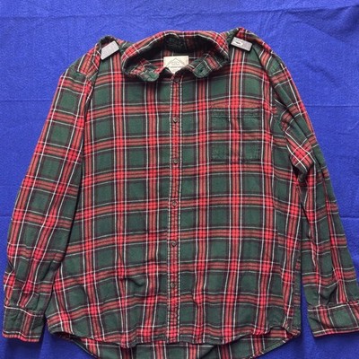 Lumberjack Mens St Johns Bay Flannel Shirt XL Green Red Plaid Button Down