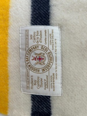 Hudson's Bay HBC 100% Wool Caribou Throw 44x62 Made in England NEW