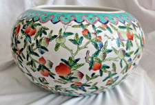 Chinese Tongzhi Famille Rose Cachepot Porcelain Peaches Flowers Planter 11x6