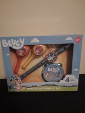 Bluey Musical Instrument Toy Set Recorder, Tambourine, and Maracas 4 Pieces