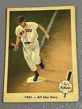 1959 Fleer Ted Williams #18-1941-All Star Hero-vg- Thin Wrinkle-Good Eye Appeal