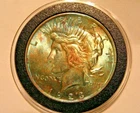 1923 PEACE DOLLAR UNCIRCULATED & TONED ID NO. A-13
