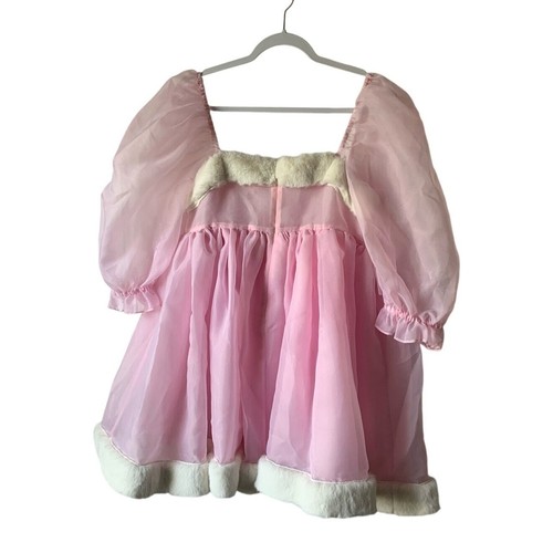 Selkie Santa Baby Puffkleid in Rosa mit Fellbesatz, Gr. L, Neu mit Etikett - Bild 5 von 12