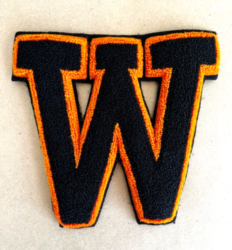 Vintage Letter Jacket Patch W Black Orange Chenille Felt Wartburg College - Picture 3 of 16