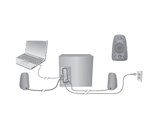 Logitech Z623 Home Speaker System 3-Piece 2.1 Channel Black 400 Watt TV Phone PC - Picture 5 of 6