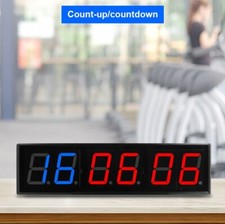 4" 6-Digit Aluminum Alloy Gym Timer Clock with Remote Control for Gym Kitchen