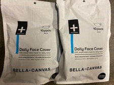 Lot Of 20 Bella  Canvas Cloth Face Coverings-Masks-Black, 2 Packs Of 10 Each