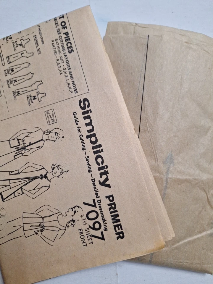 Beach Coat Dress Bathing Suit Panties 16 Simplicity 7097 Sewing Pattern Swimsuit - Image 4 of 4