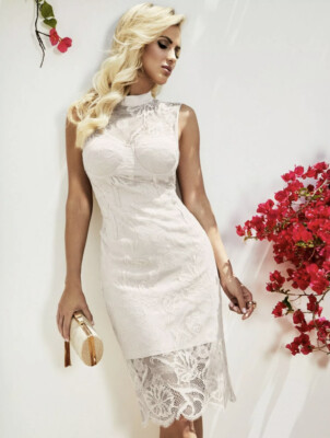 Guess By Marciano Beige LOU SLEEVELESS LACE DRESS SIZE 3 | eBay