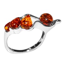 3.2g Authentic Baltic Amber 925 Sterling Silver Ring Jewelry N-A7242 s.6