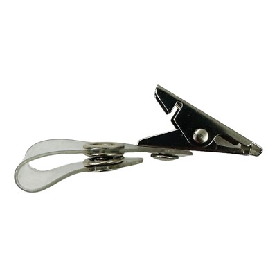100 Count GBC BadgeMates Badge Clips with Plastic Strap 0.5'' x 1.5'' Clear/Silver