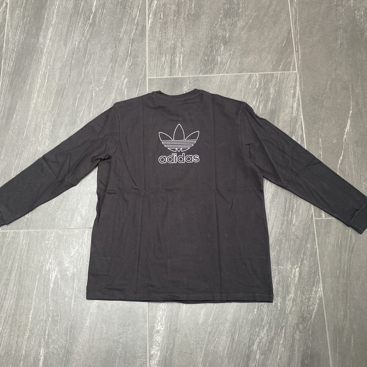 Men's B+F TRFL LS TEE Adidas Long Sleeve T-Shirt In Black & White