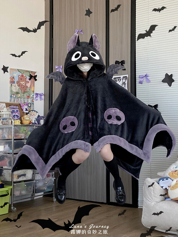 Fato Kawaii Sanrioed Kuromi Cloak, Roupas fofas de bonecas dos