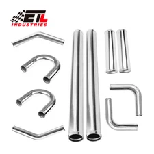 1.5" Aluminum Intercooler Piping Kit Straight & U-Bend Elbow Tube Kits 10 Pcs