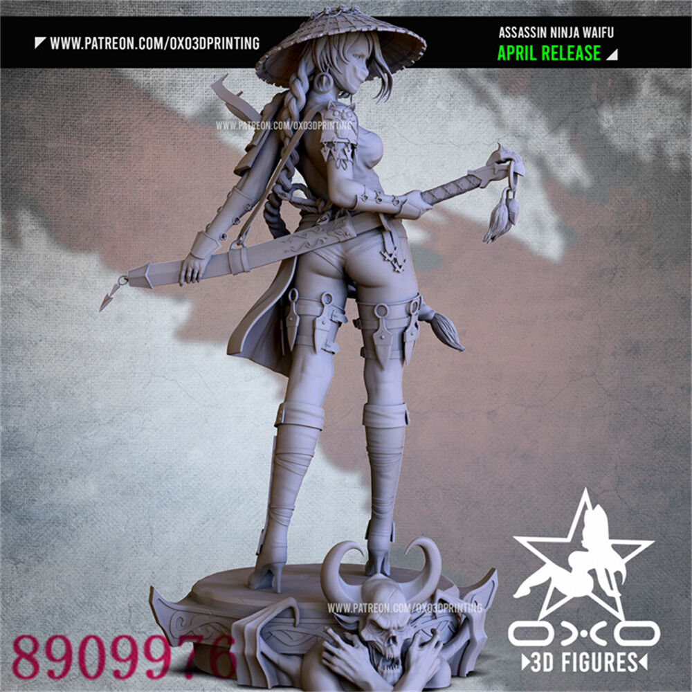 Ninja Assassin 3D Printing Figure Unpainted Model Sculpture GK Blank ...
