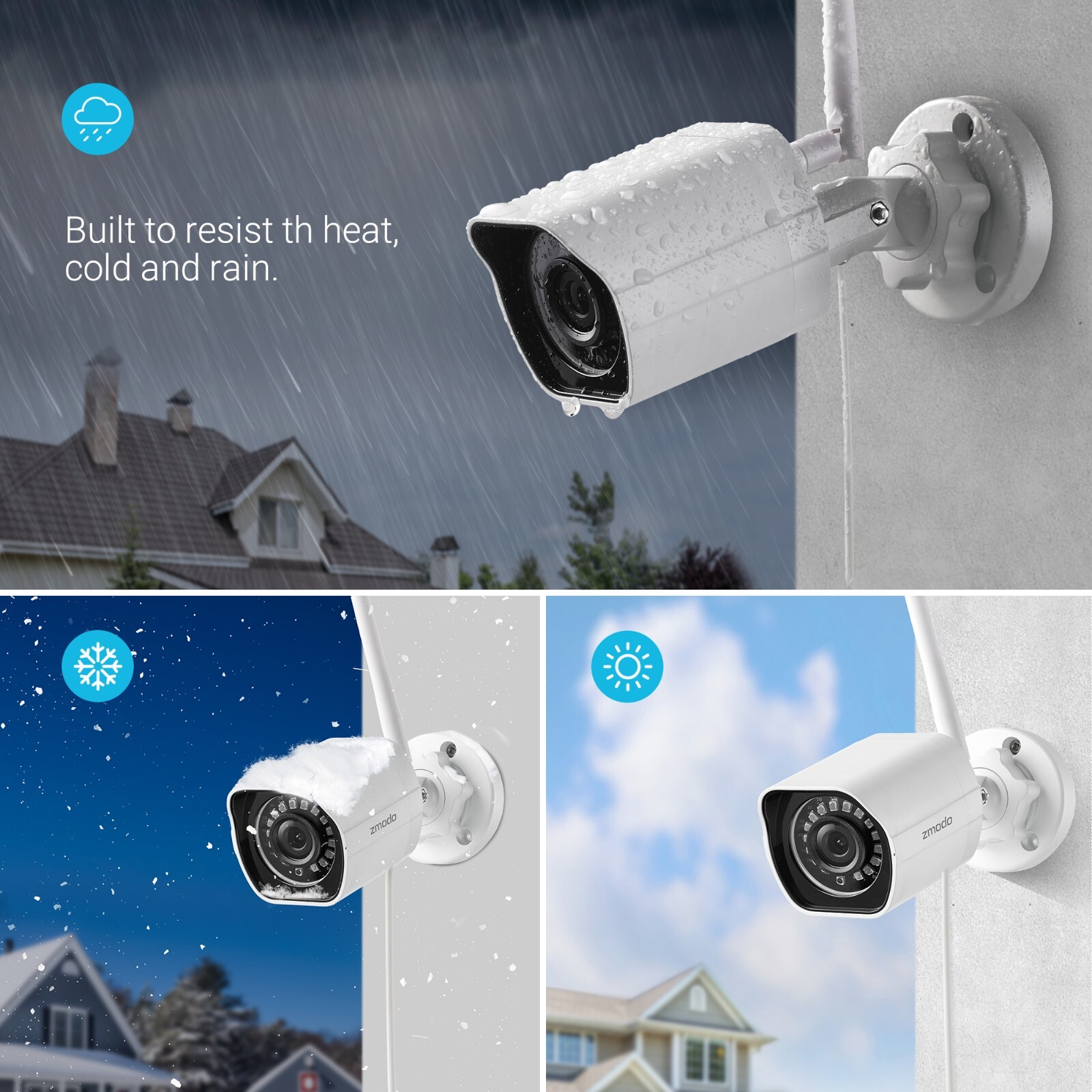 Zmodo 1080p HD Outdoor Wireless Security Camera,Night Vision,Work with Alexa