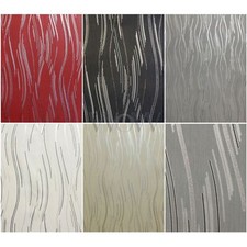 WAVE SHIMMER WALLPAPER GLITTER METALLIC CURVED STRIPES LOVE YOUR WALLS 5 COLOURS
