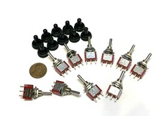 10 pcs Waterproof CAP SPDT 3 Pins 5v 12v Momentary Toggle Switch mts1 6a 125v A4
