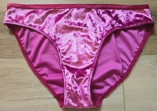 NWT Victoria's Secret Magenta Super Soft Velvet Logo Stars Bikini Panties M