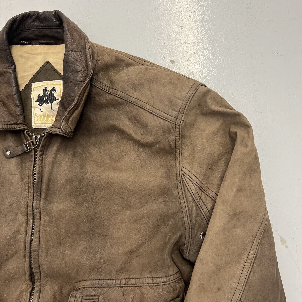 Vintage 90s Saddlebred Leather Jacket Brown Suede Bomber Vintage 90s Saddlebred Leather Jacket Brown Suede Bomber
